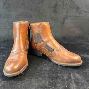 Women's 11 M Born Booties Reid Brown Leather Ankle Boots Back Zipper